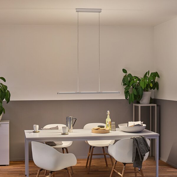 Paulmann Lampă suspendată LED Lento, crom, 100 cm, lumină orientată în sus/jos,, reglabil, Crom, Camera de zi / sufragerie, Aluminiu, Modern