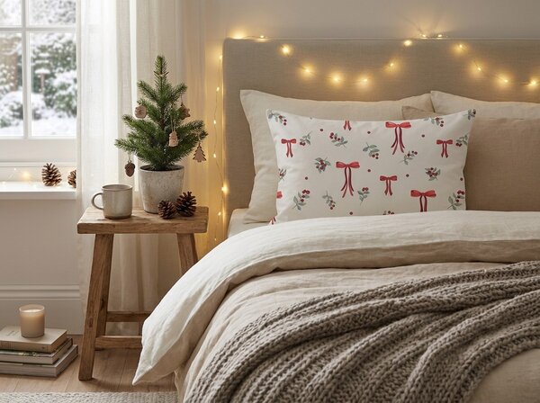 Husa de perna din policoton HOLLY BOWS POLY 50x70 cm, colorat