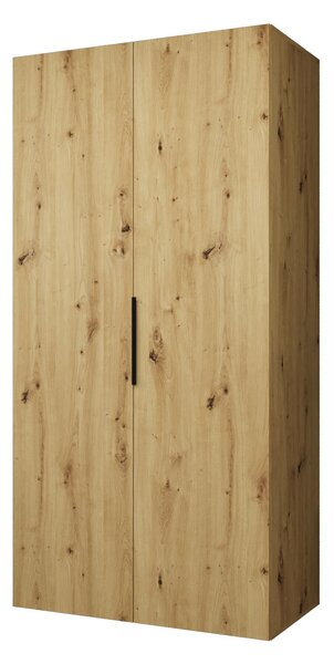 Dulap de haine 100 cm Mirabella 1 (Stejar artisan + Negru). 1126336
