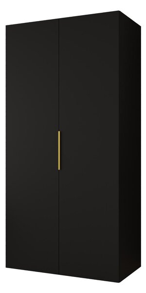 Dulap de haine 100 cm Mirabella 1 (Negru + Auriu). 1126343