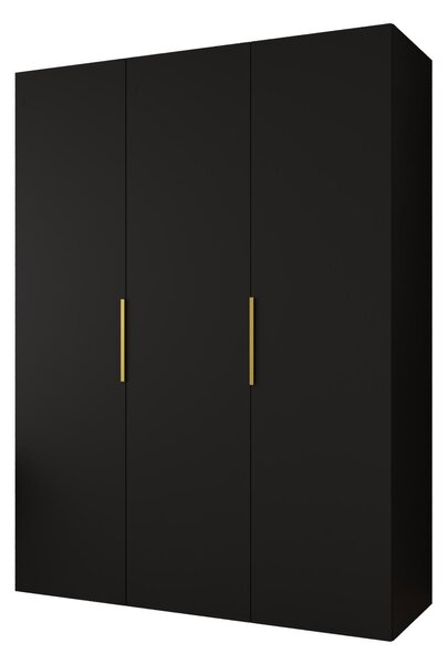 Dulap de haine 150 cm Mirabella 1 (Negru + Auriu). 1126354