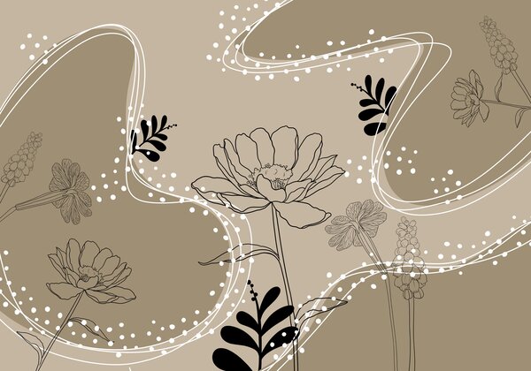 Fototapet Flori delicate pe un fundal delicat, Fototapet flori, Fototapet populare, t00777v1 - Tapeko.ro