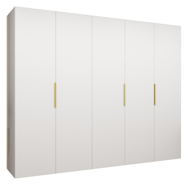 Dulap de haine 250 cm Mirabella 1 (alb + Auriu). 1126373