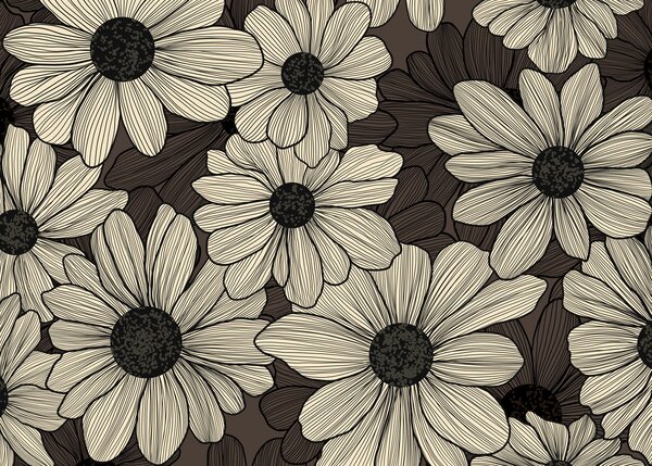 Fototapet Motive florale în nuanțe delicate, Fototapet flori, Fototapet populare, t00779v3 - Tapeko.ro