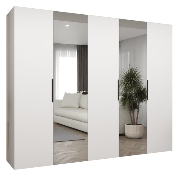 Dulap de haine 250 cm Mirabella 2 (alb + Negru). 1126426