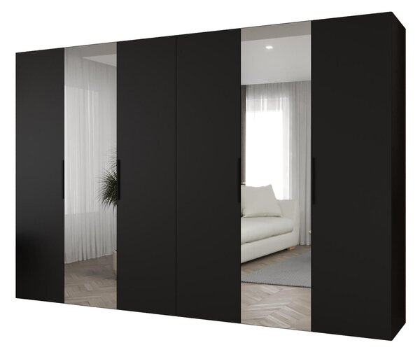 Dulap de haine 300 cm Mirabella 2 (Negru + Negru). 1126440