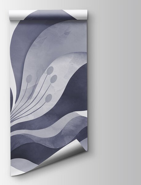 Fototapet Un model floral abstract elegant, în nuanțe de gri, Fototapet flori, Fototapet populare, t00782v1 - Tapeko.ro