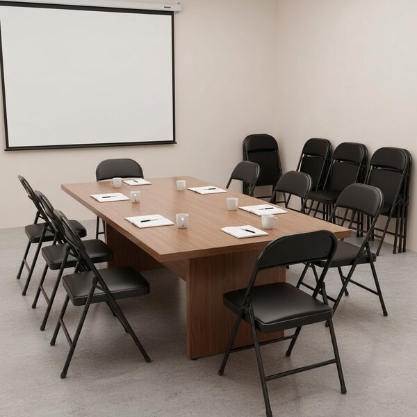 Set 6 scaune pliante cu sezut Buretat, 42x42x78 cm, Cadru Metalic, pentru Evenimente/Casa