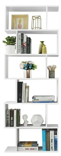 Biblioteca Vasagle, Model Leanna, 70x24x190,5 cm, Alb