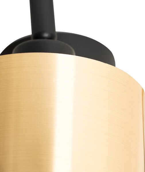 Plafoniera moderna neagra si aurie cu 3 lumini - Lofty