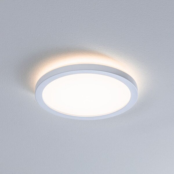 Paulmann Panou LED Atria Shine, Ø 19 cm, alb, IP44, 3000 K, pornit/oprit, Alb, Studiu / Birou, Plastic, Modern