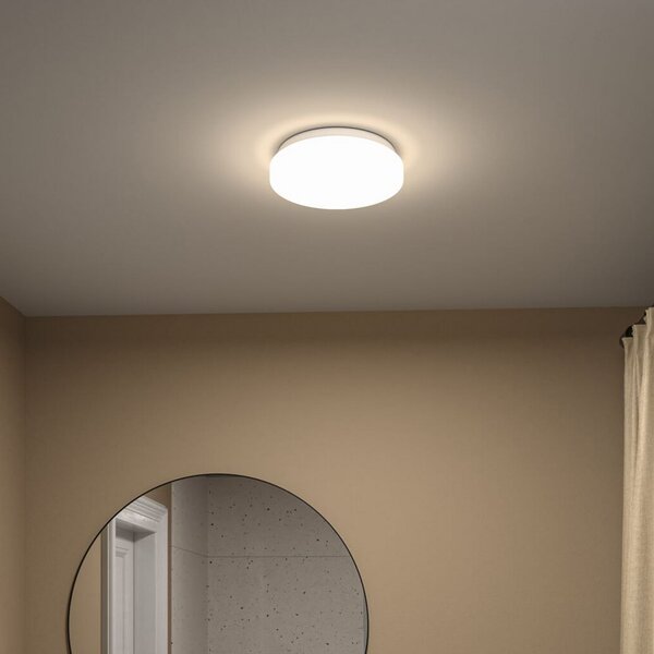 Paulmann Plafonieră LED Luiana, albă, cu senzor, IP44, reglabil, Alb, Plastic, Modern