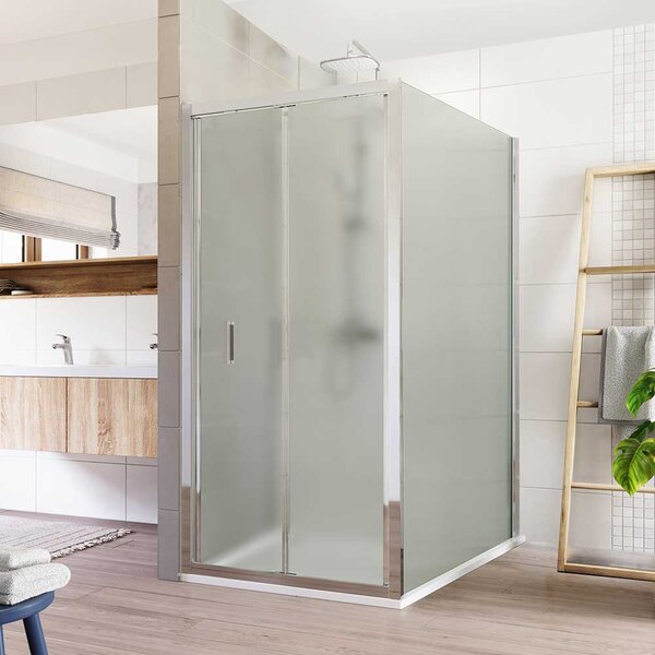 Mereo Mereo, Cabină de duș Mereo, Lima, dreptunghiulară, pliabilă, 80x90 cm, aluminiu cromat, sticlă punctată, MER-CK87192K