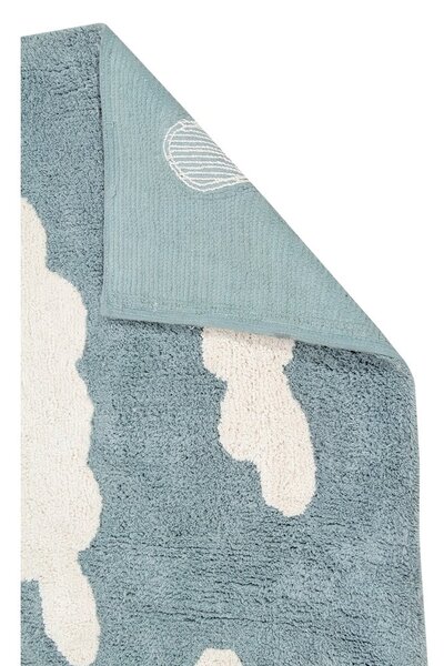 Covor pentru copii albastru lavabil/țesut manual din bumbac 120x160 cm Clouds Vintage Blue – Lorena Canals