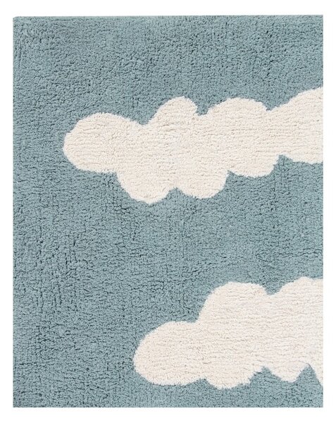 Covor pentru copii albastru lavabil/țesut manual din bumbac 120x160 cm Clouds Vintage Blue – Lorena Canals