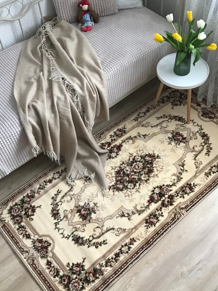Covor Lotos 574-100, Marime 50 x 80 cm, Bej, Crem, Inaltime Fir 8 mm, Antialergic, Polipropilena, Living, Dormitor, Sufragerie, Birou 50 x 80