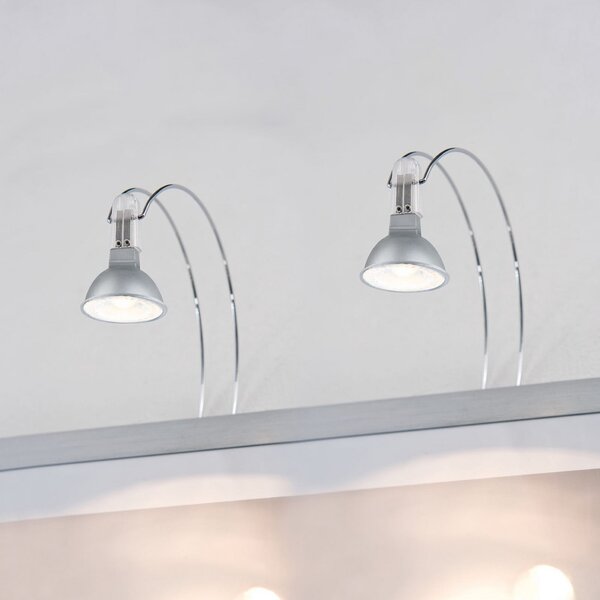 Paulmann Lampa cu oglindă Galeria, cromată, 30 cm, set de 2 bucăți, GU5.3, Crom, Hol, Metal, Modern