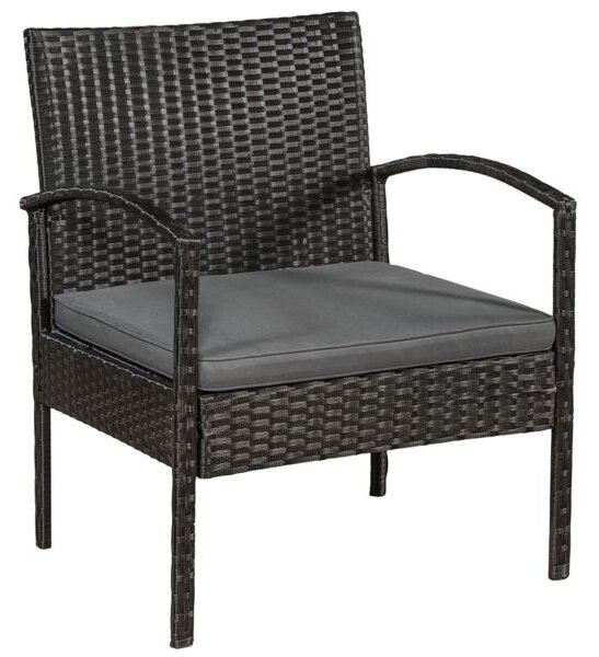 Juskys Set rattan Trinidad - negru