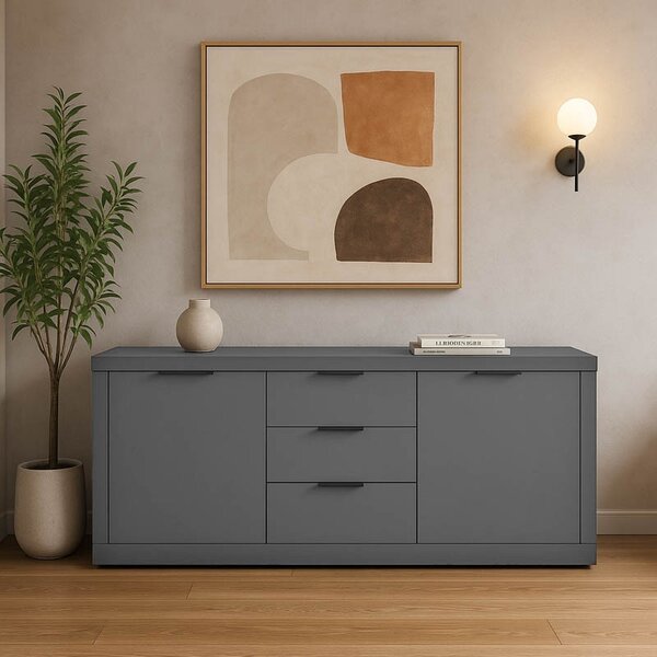 Bufet Doha, Pako World, Gri inchis, 180x45x80 cm