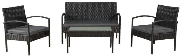 Juskys Set rattan Trinidad - negru