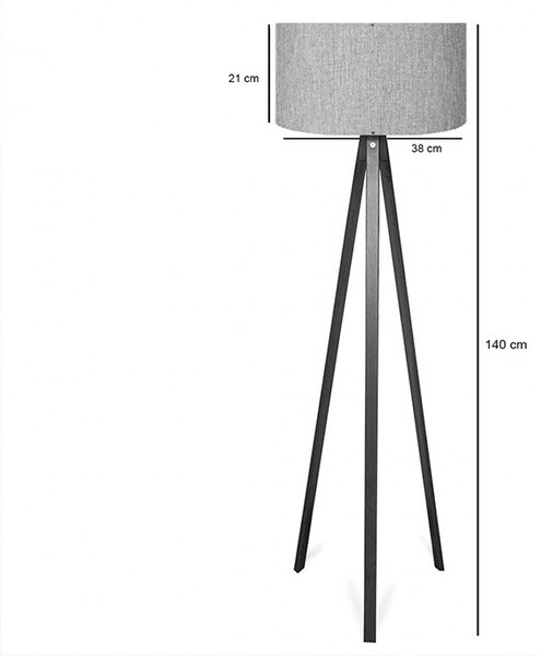 Lampadar PWL-1059, Pako World, E27, Bej-Nuc, 38x38x140 cm