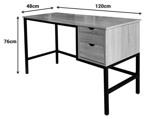 Birou de lucru Ramen Negru 120x48x76 cm