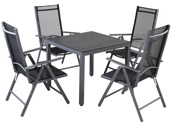 Deuba Compozitie aluminiu gradina Bern 1+4 - antracit WPC