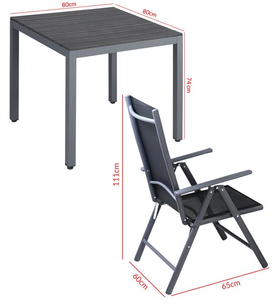 Deuba Compozitie aluminiu gradina Bern 1+4 - antracit WPC