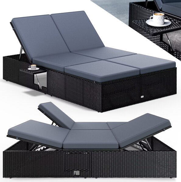 Deuba Pat ratan de gradina 200x115x33 cm - negru