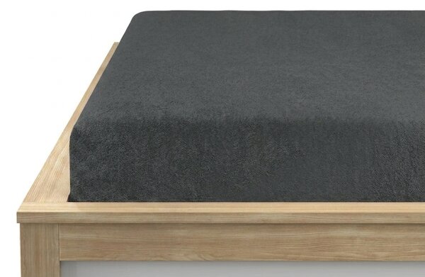 Cearsaf extensibil din fleece MOLTON antracit 90 x 200 cm