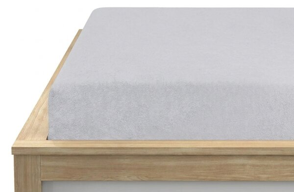 Cearsaf fleece elastic MOLTON argintiu 90 x 200 cm