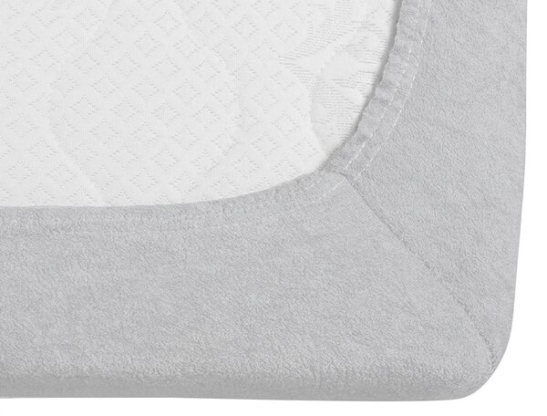Cearsaf fleece elastic MOLTON argintiu 90 x 200 cm