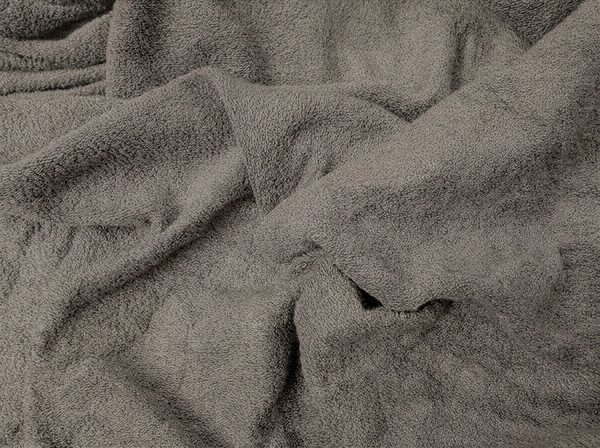 Cearsaf elastic din fleece MOLTON gri inchis 90 x 200 cm