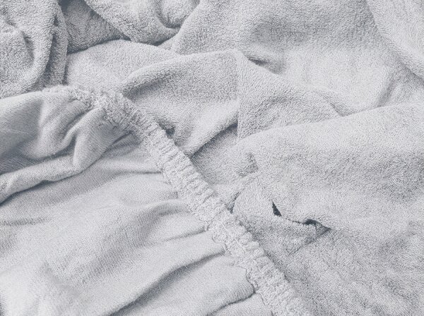Cearsaf fleece elastic MOLTON argintiu 90 x 200 cm