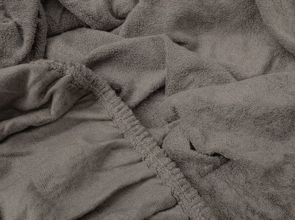 Cearsaf elastic din fleece MOLTON gri inchis 90 x 200 cm