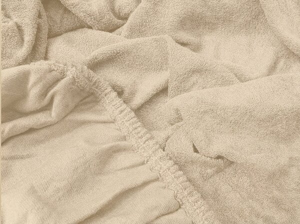 Cearsaf fleec napinaci MOLTON bej 90 x 200 cm