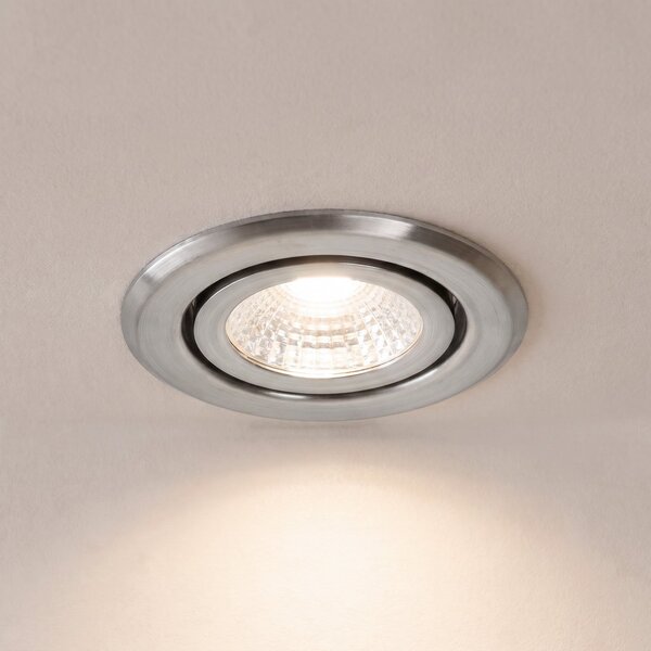 BRUMBERG Spot LED încastrabil BB09, dimabil RC, oțel inoxidabil, reglabil, Metalic, Camera de zi / sufragerie, Oțel inoxidabil, Plafon încastrat