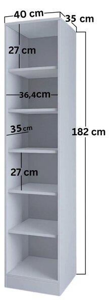 Dulap cu rafturi Luckiny (alb). 1127601