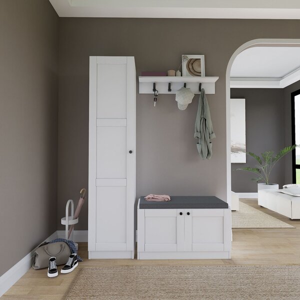 Set mobilier hol Luckiny (alb). 1127564