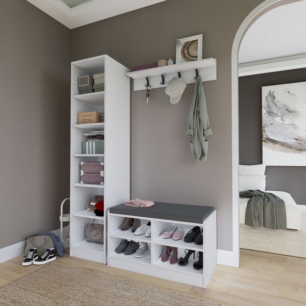 Set mobilier hol Luckiny (alb). 1127564