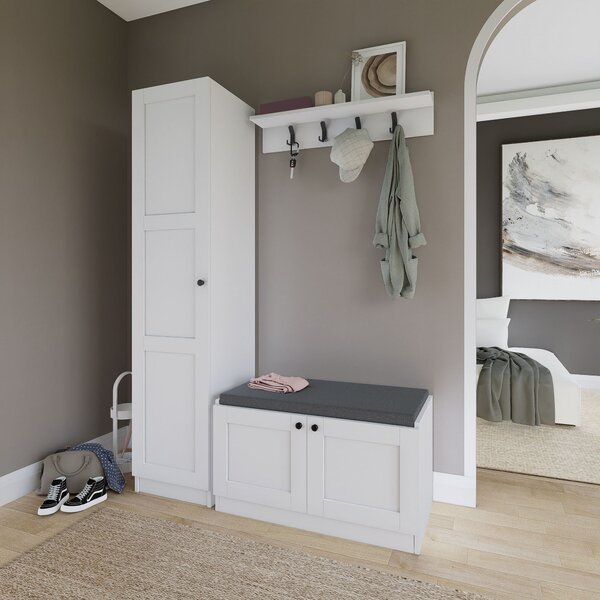Set mobilier hol Luckiny (alb). 1127564