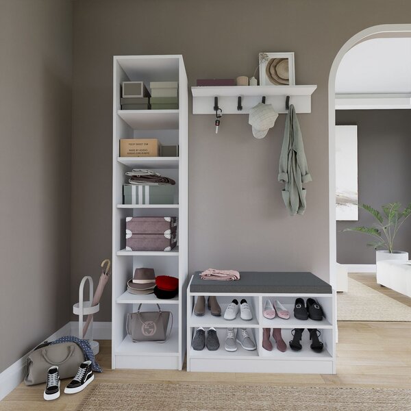 Set mobilier hol Luckiny (alb). 1127564
