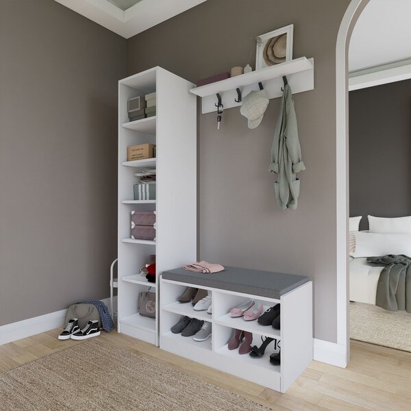 Set mobilier hol Luckiny (alb). 1127564