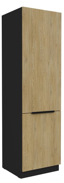 Dulap bucătărie pentru alimente Carminia 60 DK-210 2F (stejar cremona + negru). 1128014