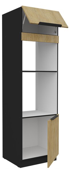 Dulap bucătărie pentru cuptor Carminia 60 DPM-210 2F (stejar cremona + negru). 1128019