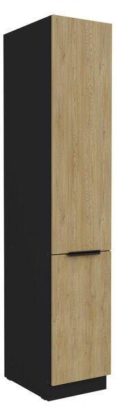 Dulap bucătărie pentru alimente Carminia 40 DK-210 2F (stejar cremona + negru). 1128020