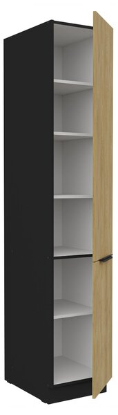 Dulap bucătărie pentru alimente Carminia 40 DK-210 2F (stejar cremona + negru). 1128020
