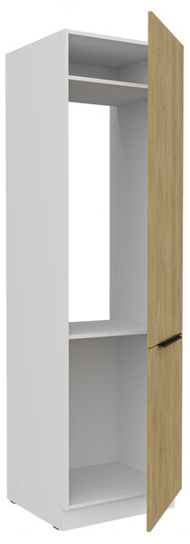 Dulap bucătărie pentru frigider încorporat Carminia 60 LO-210 2F (stejar cremona + alb). 1128079