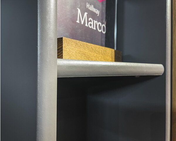 Dulap cu rafturi Mablo (antracit + stejar artisan + negru). 1097702