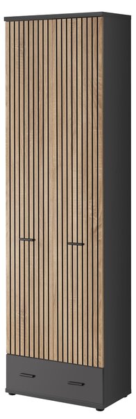 Dulap de haine Mablo (antracit + stejar artisan + negru). 1097701